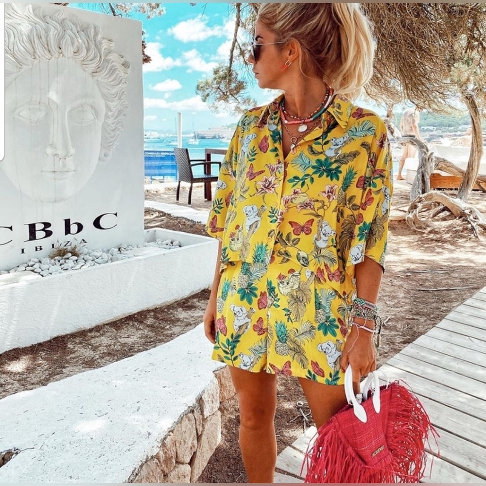 CO-ORD SET: PRINTED SHIRT+ SHORTS